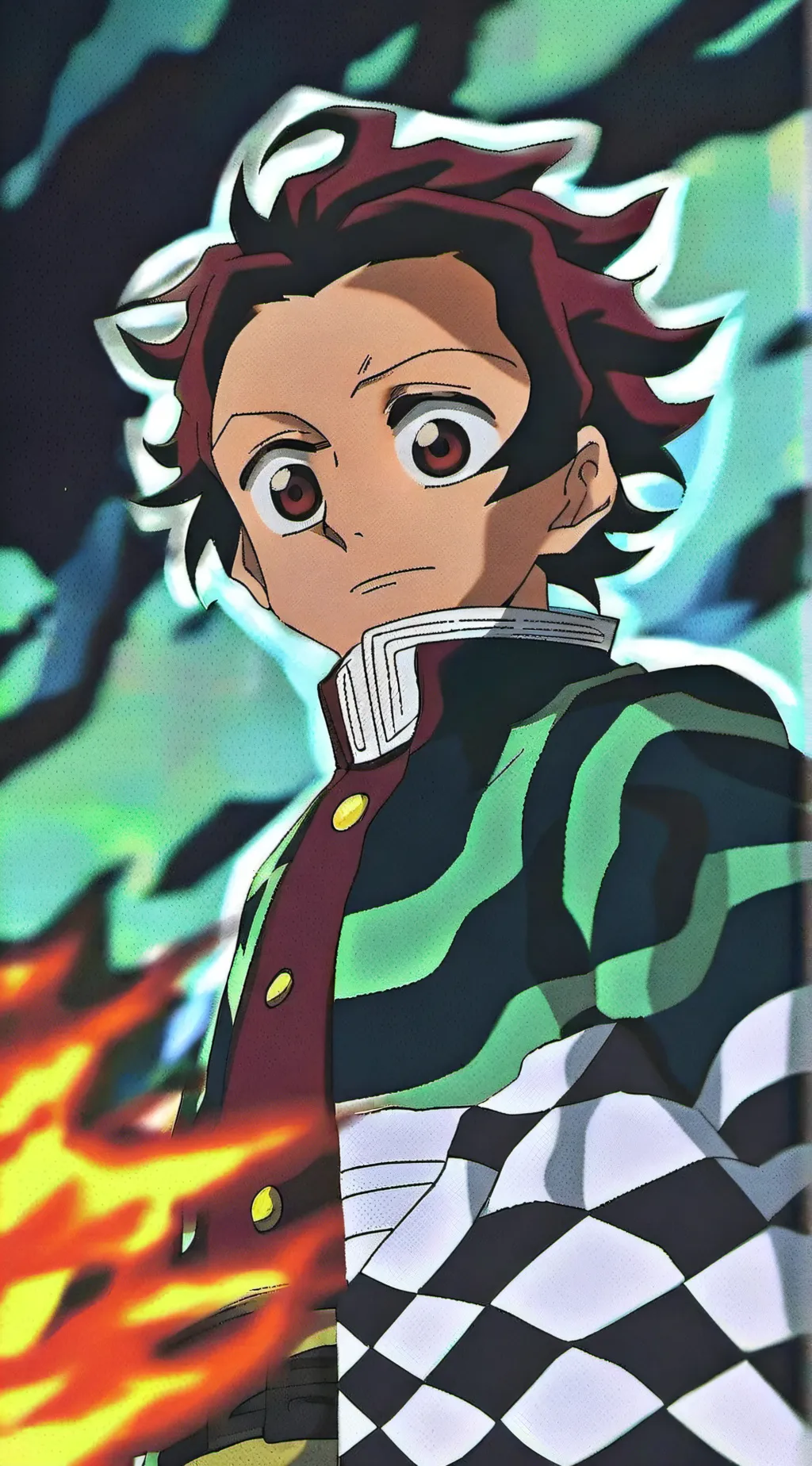 ai character: tanjiro y shisuka  background