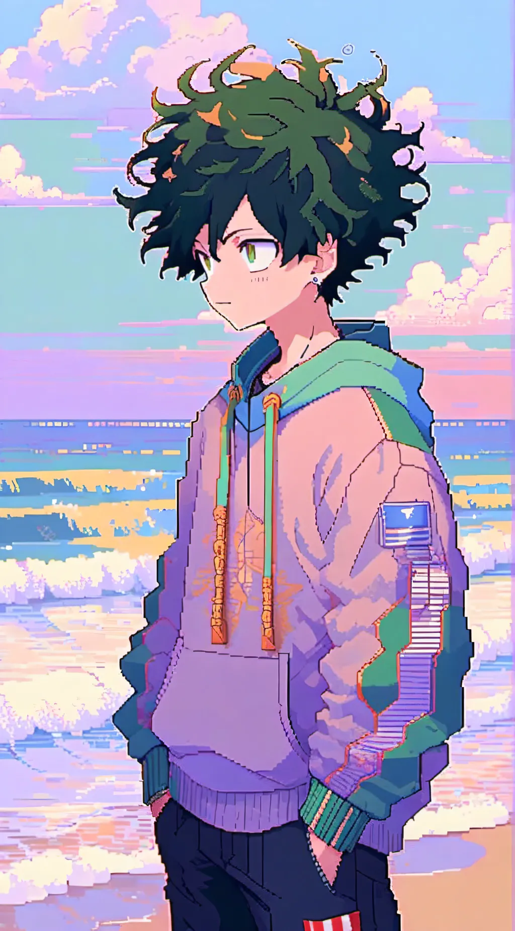 ai character: MHA BEACH DAY!💥🥦🏖🏝 background