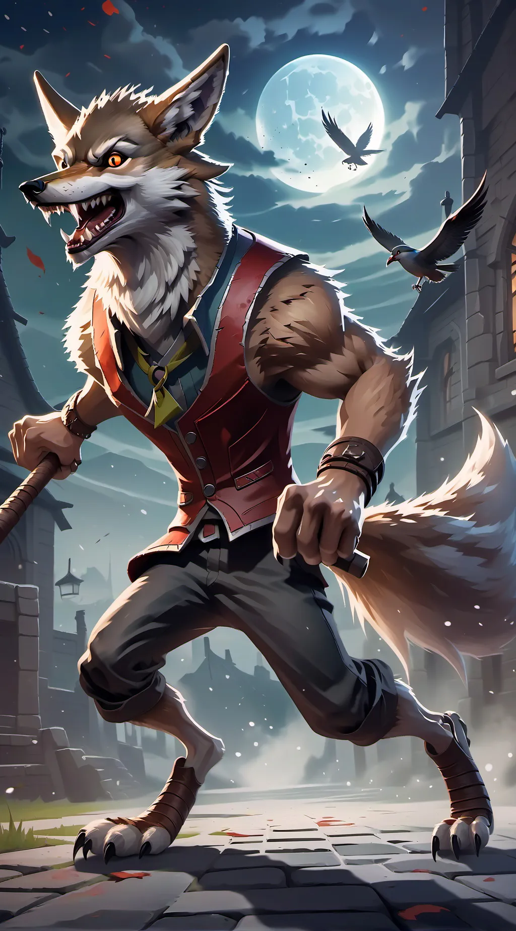 ai character: Evil willy coyote background