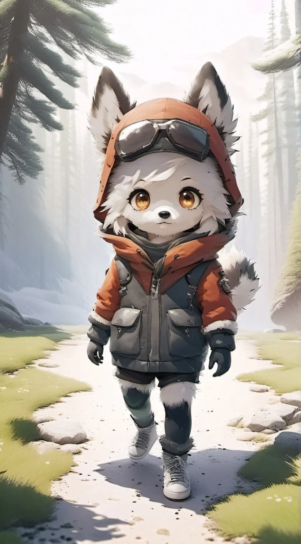 ai character: baby furry background
