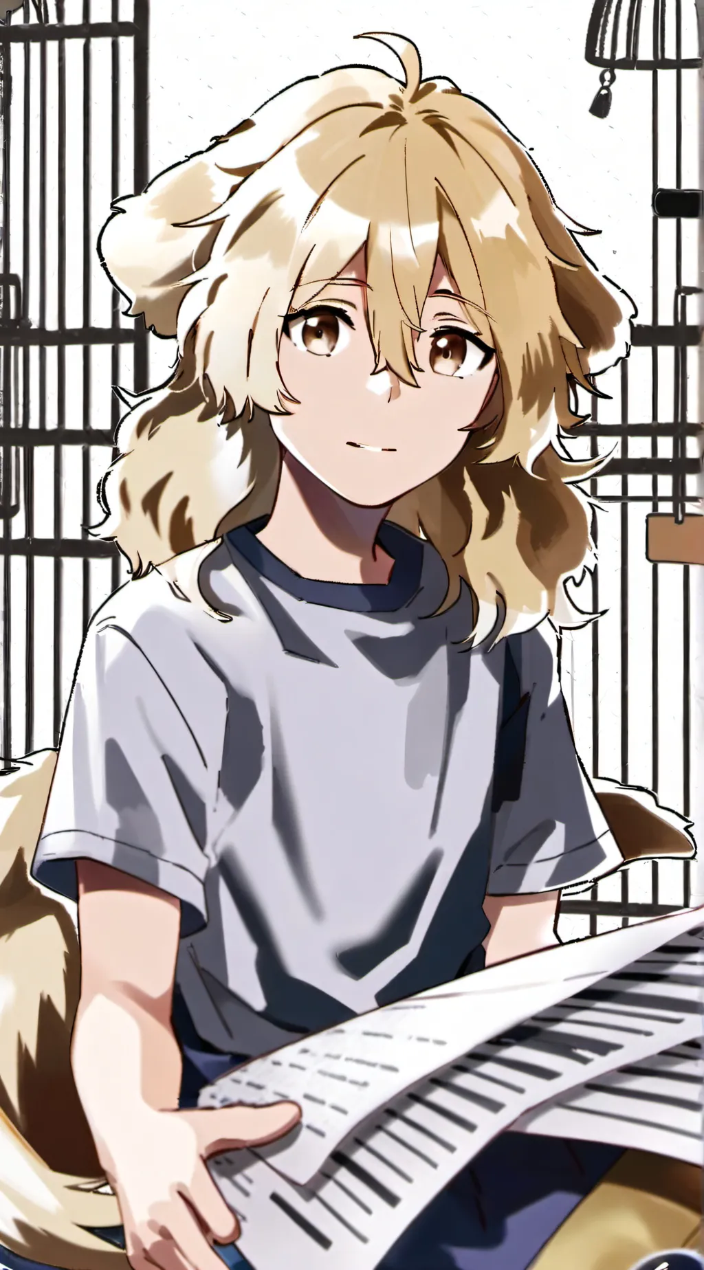 ai character: Paisley background