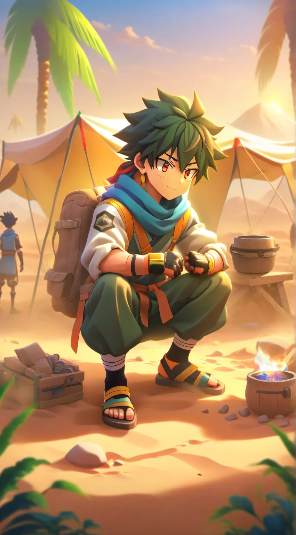 ai character: Mha training camp  background