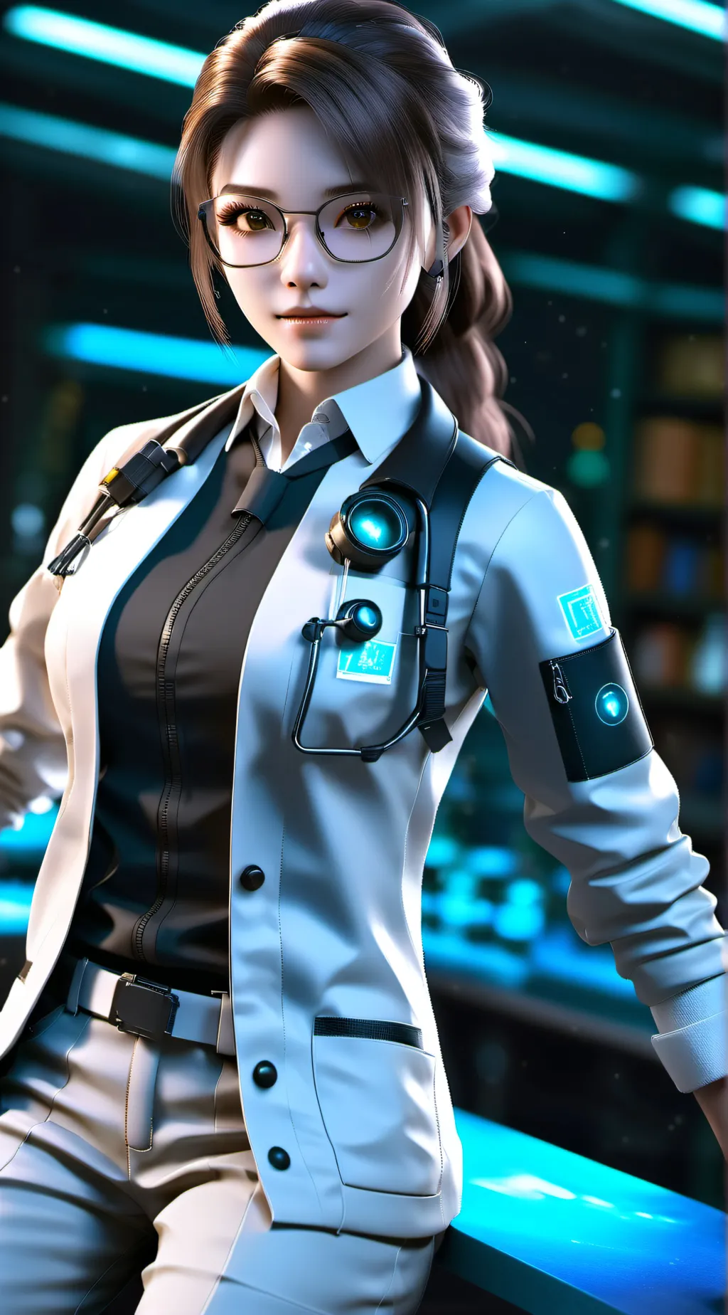 ai character: Luna’s laboratory background