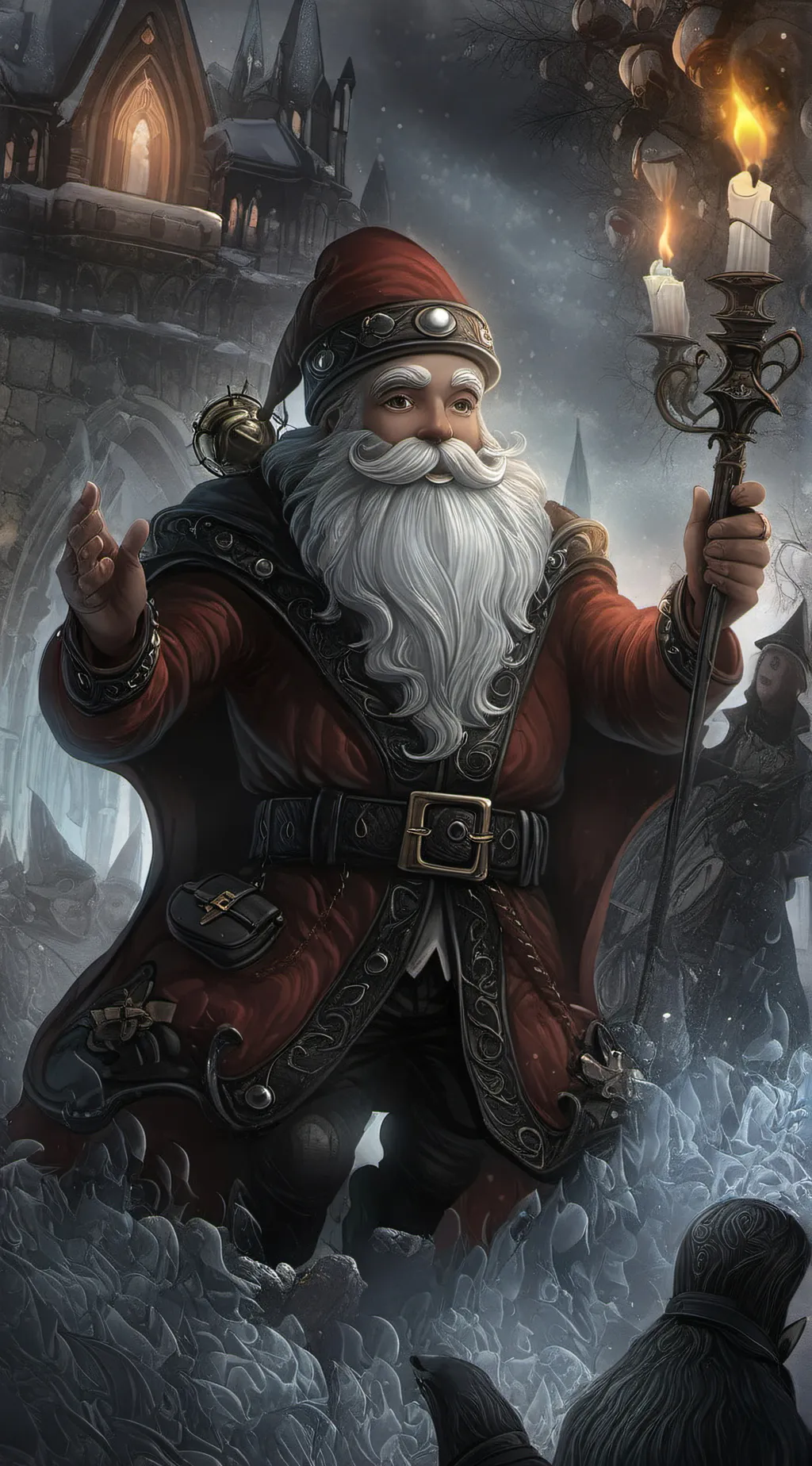 ai character: santa Christmas  background