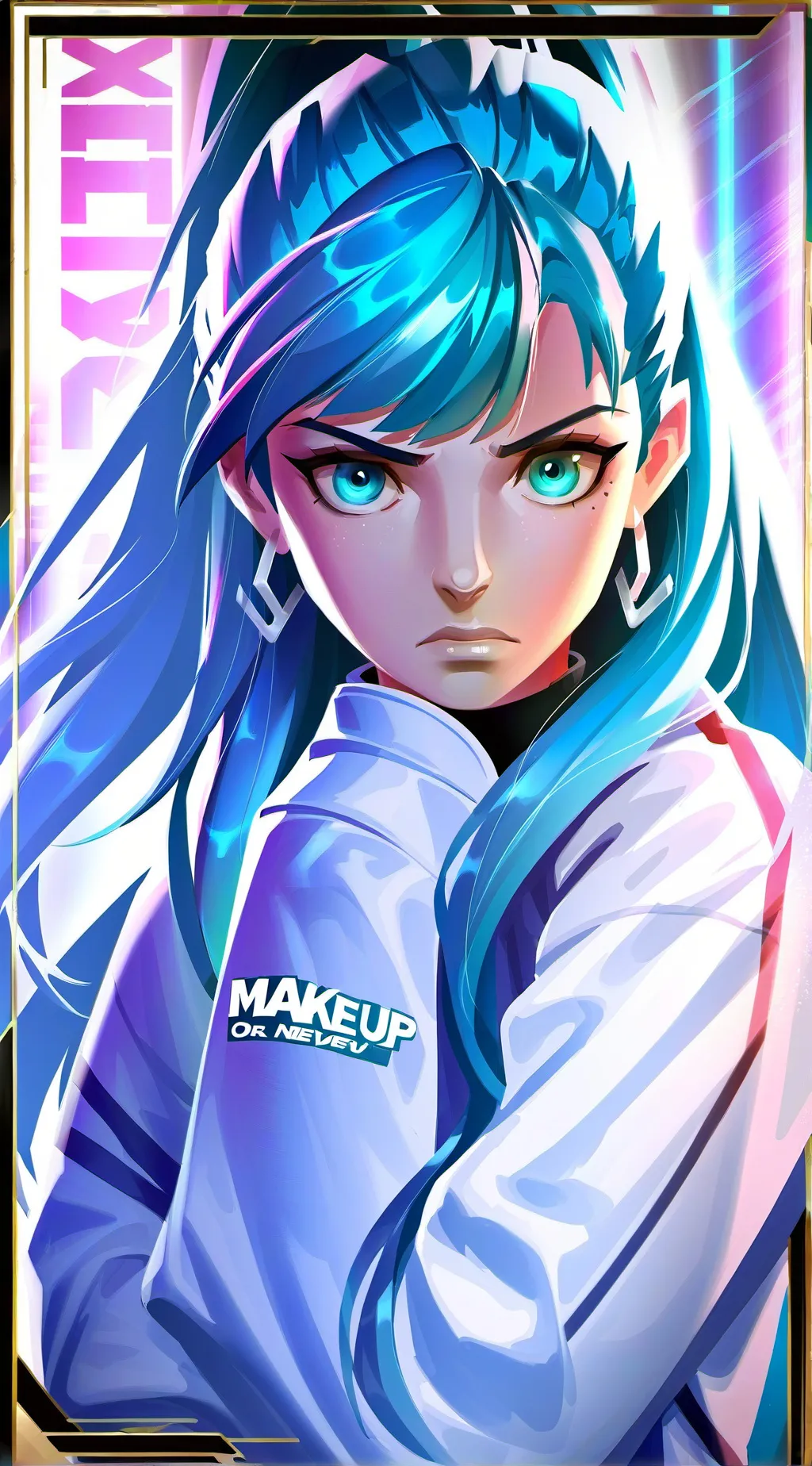 ai character: Gloves-on Gamer Girl background