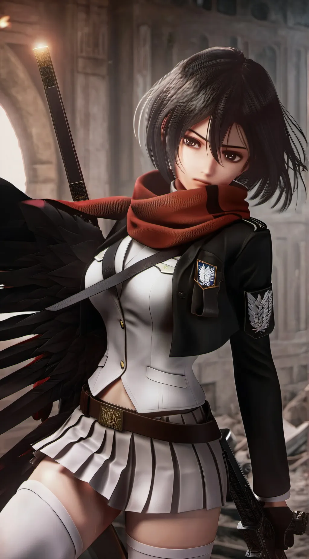 ai character: mikasa background