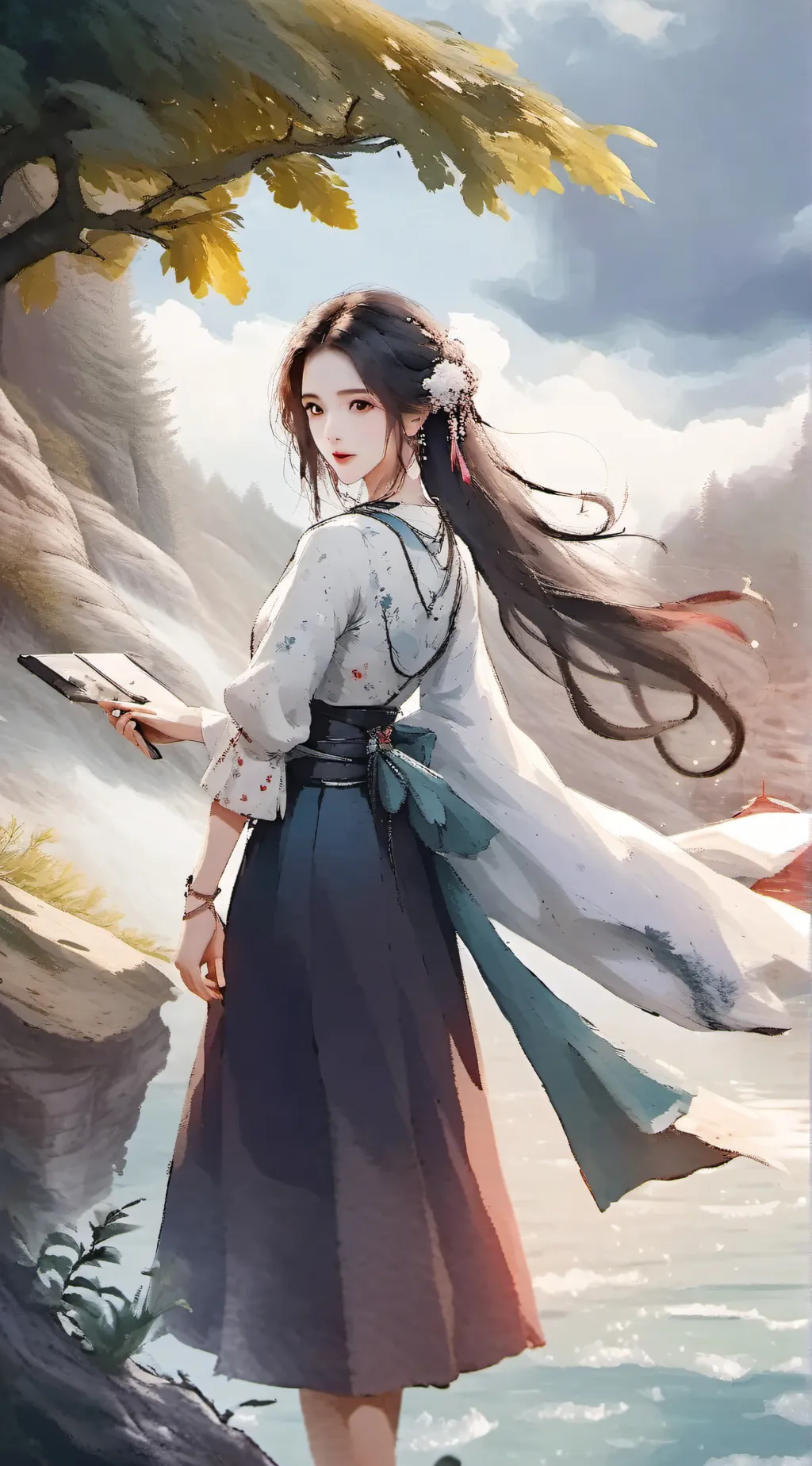 ai character: Island girl background
