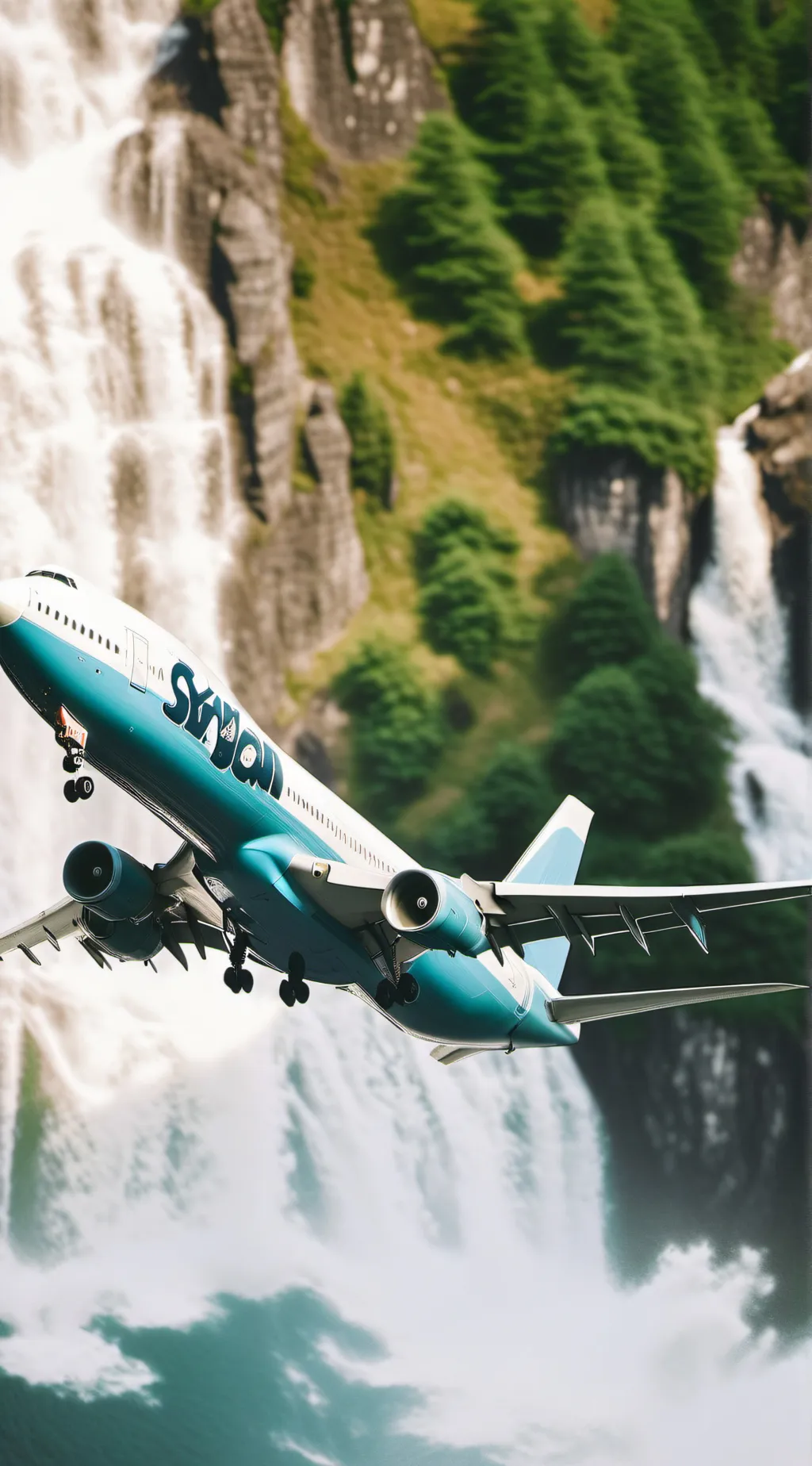ai character: MB On airplane background