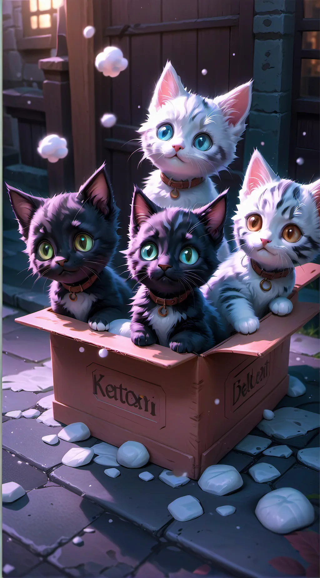 ai character: The 4 kittens 🐈 background