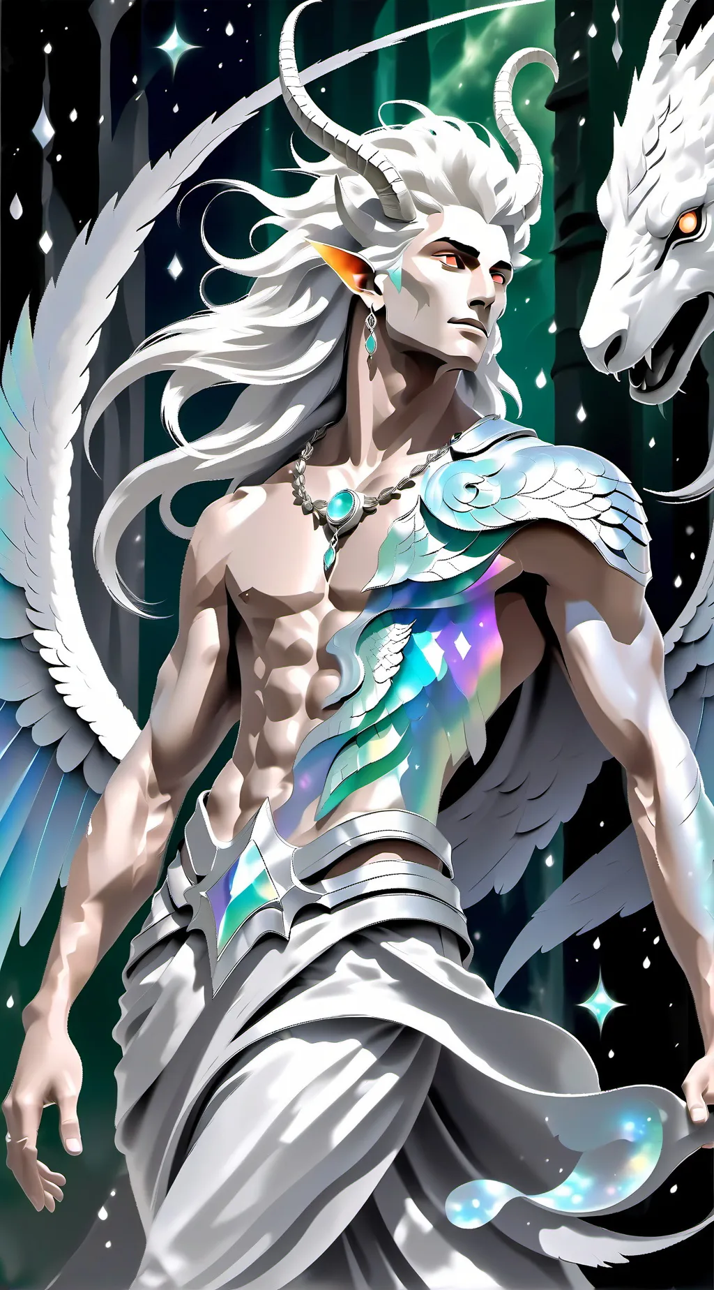 ai character: God shine line background