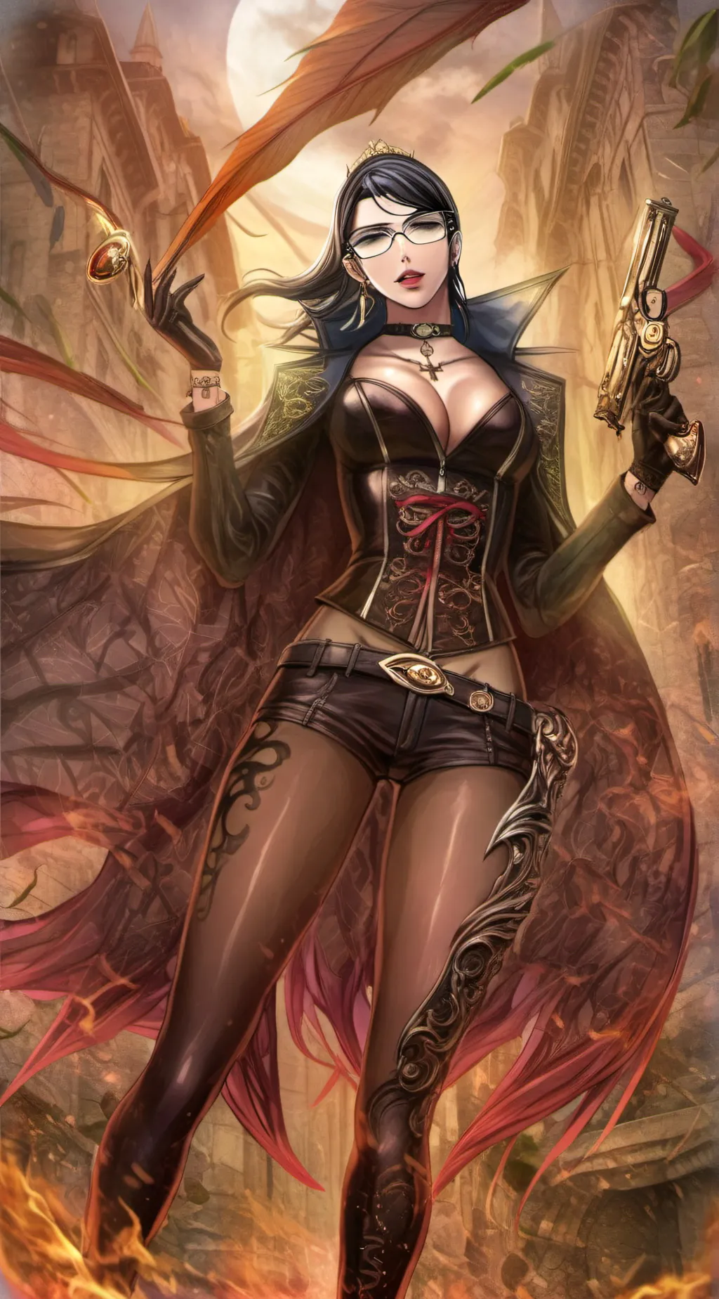 ai character: Bayonetta  background