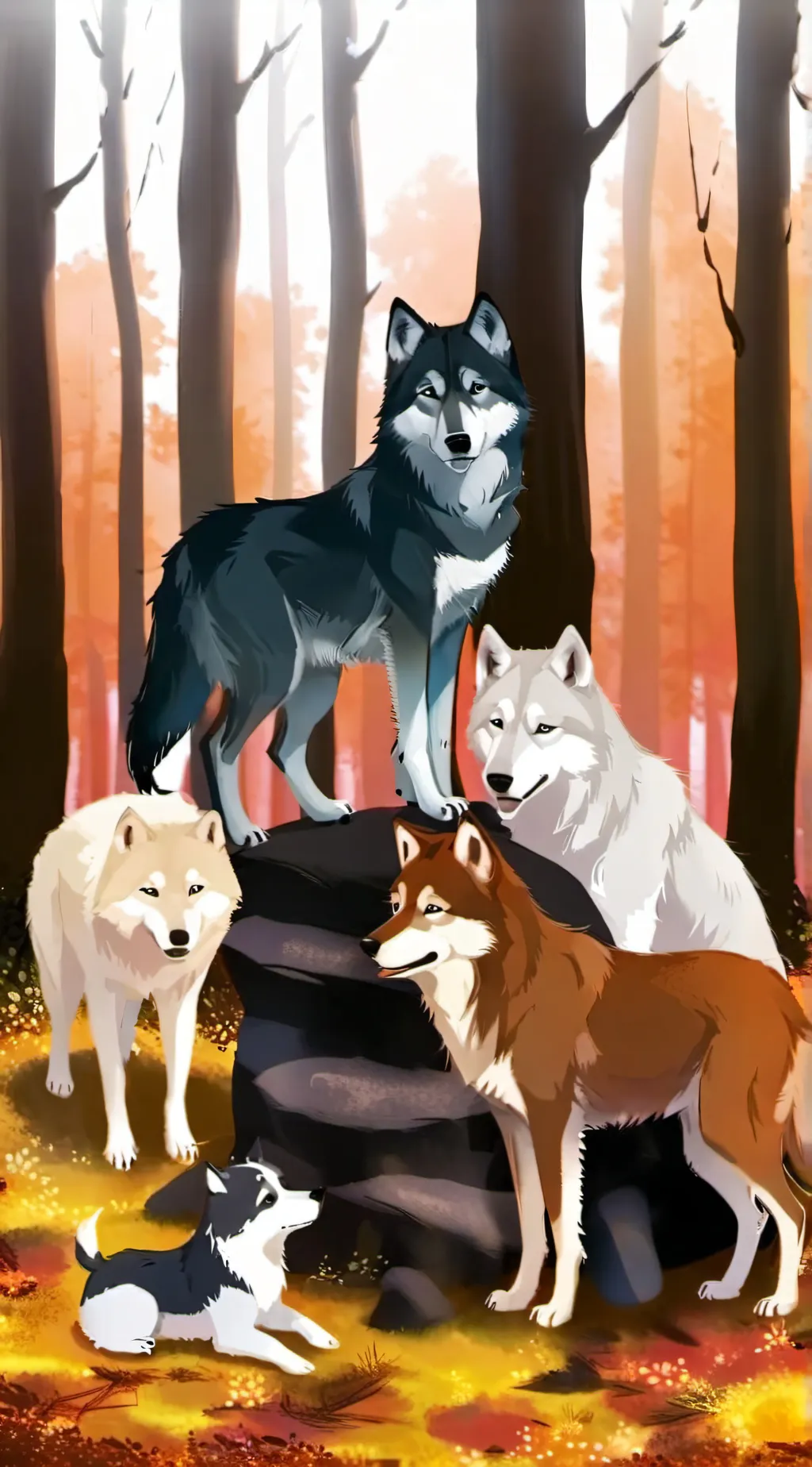 ai character: Wolf pack  background