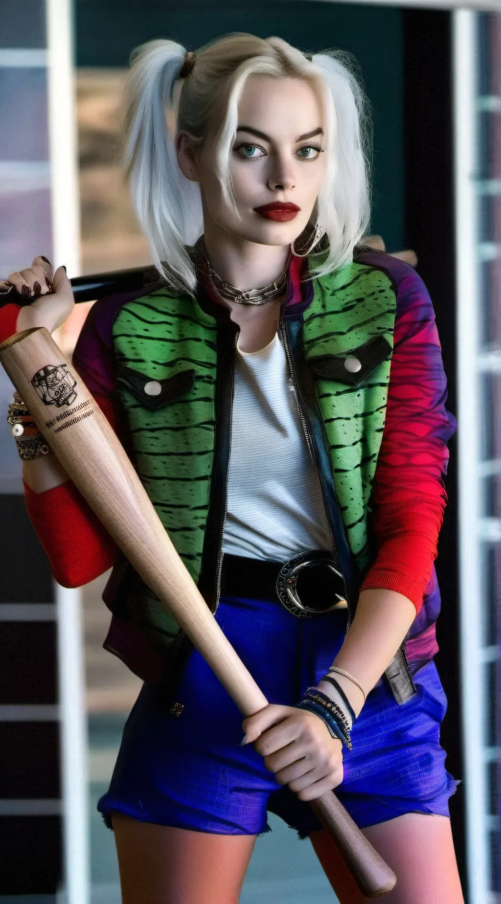 ai character: Harley Quinn  background
