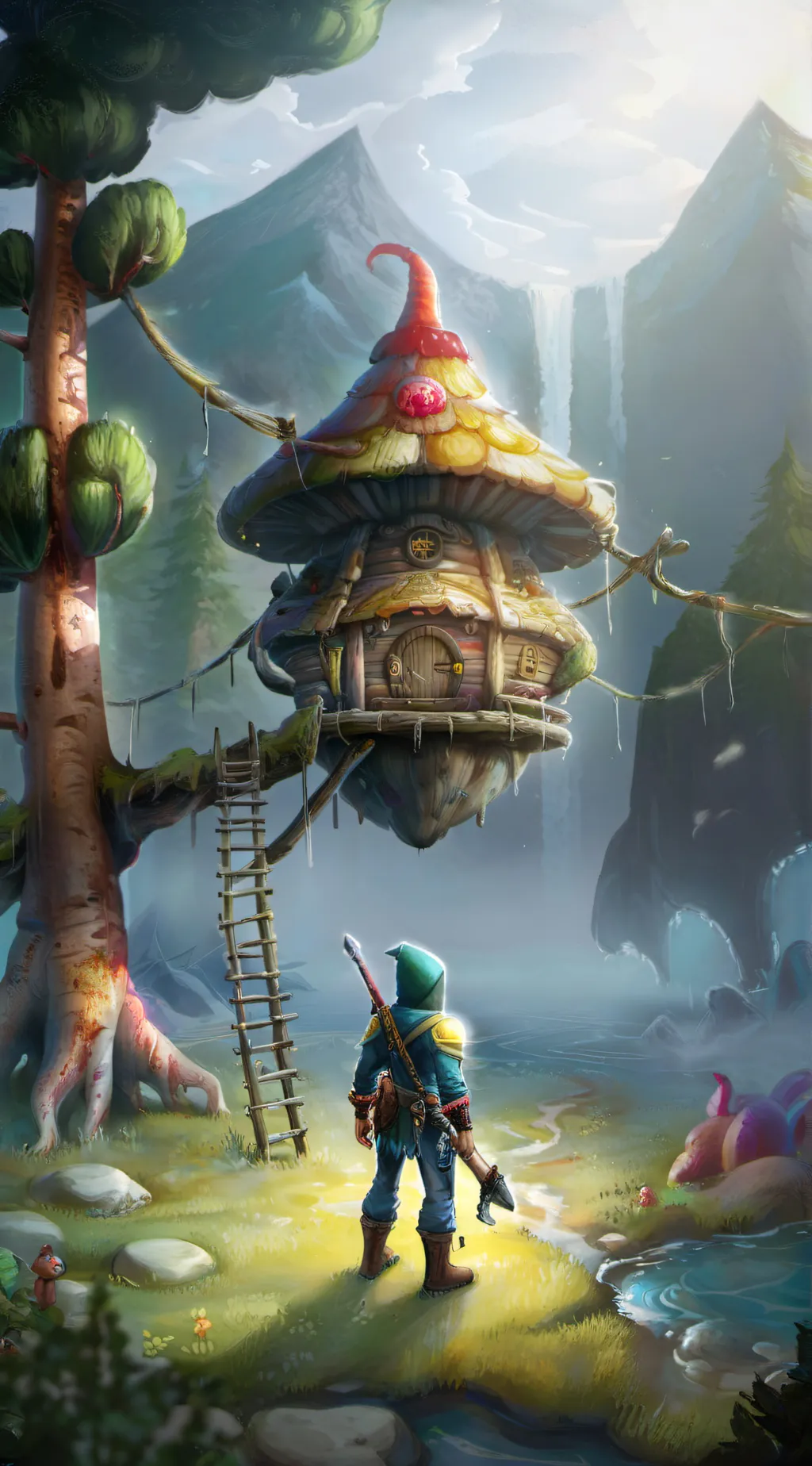 ai character: S Meet T background