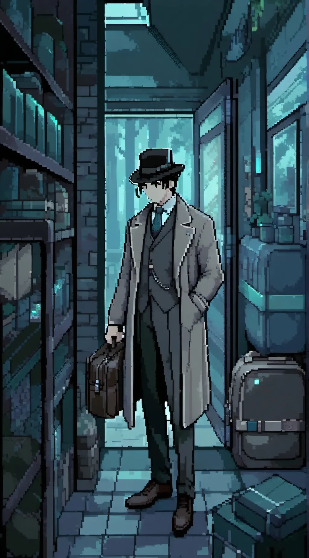 ai character: uncle samsonite background