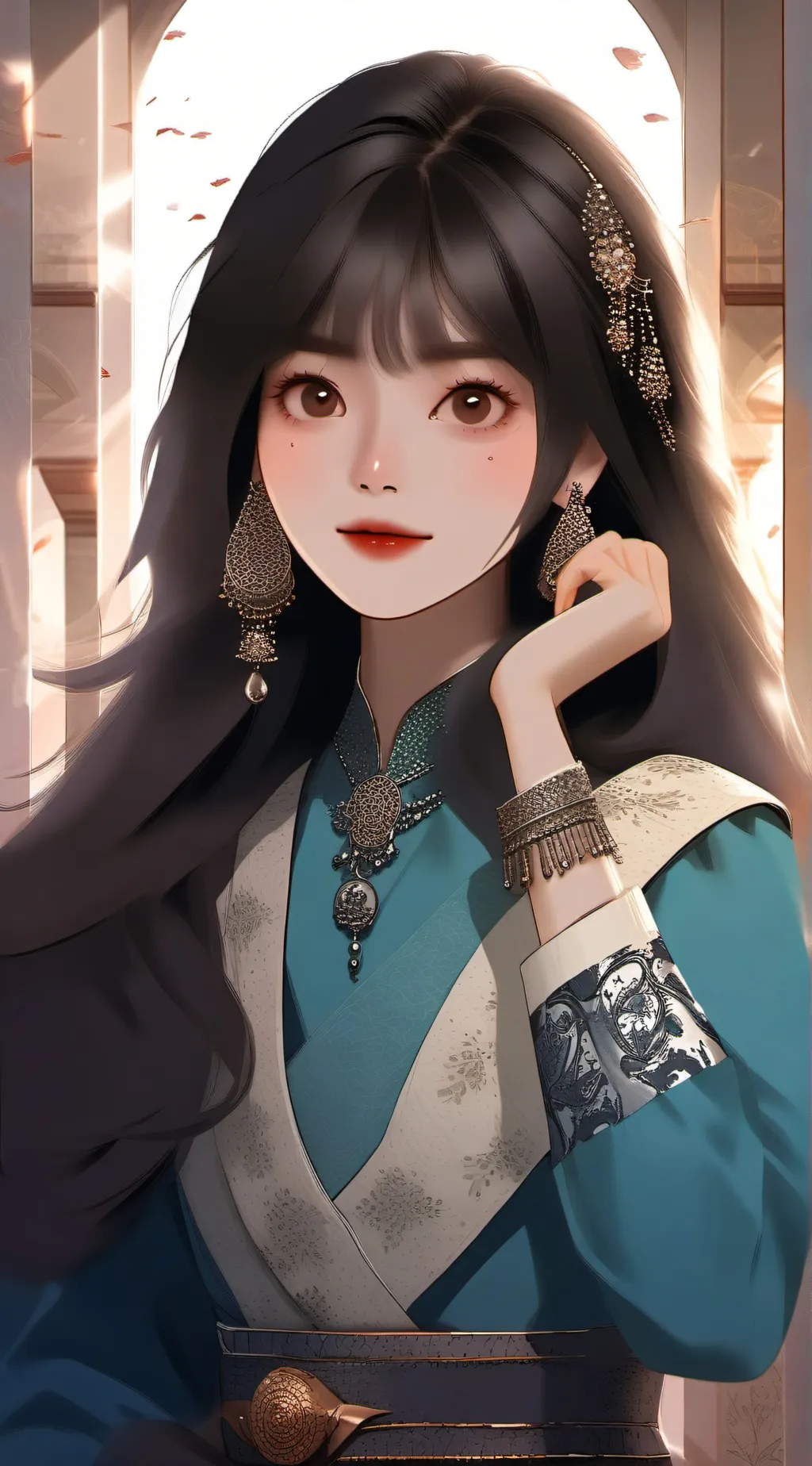 ai character: Amber background
