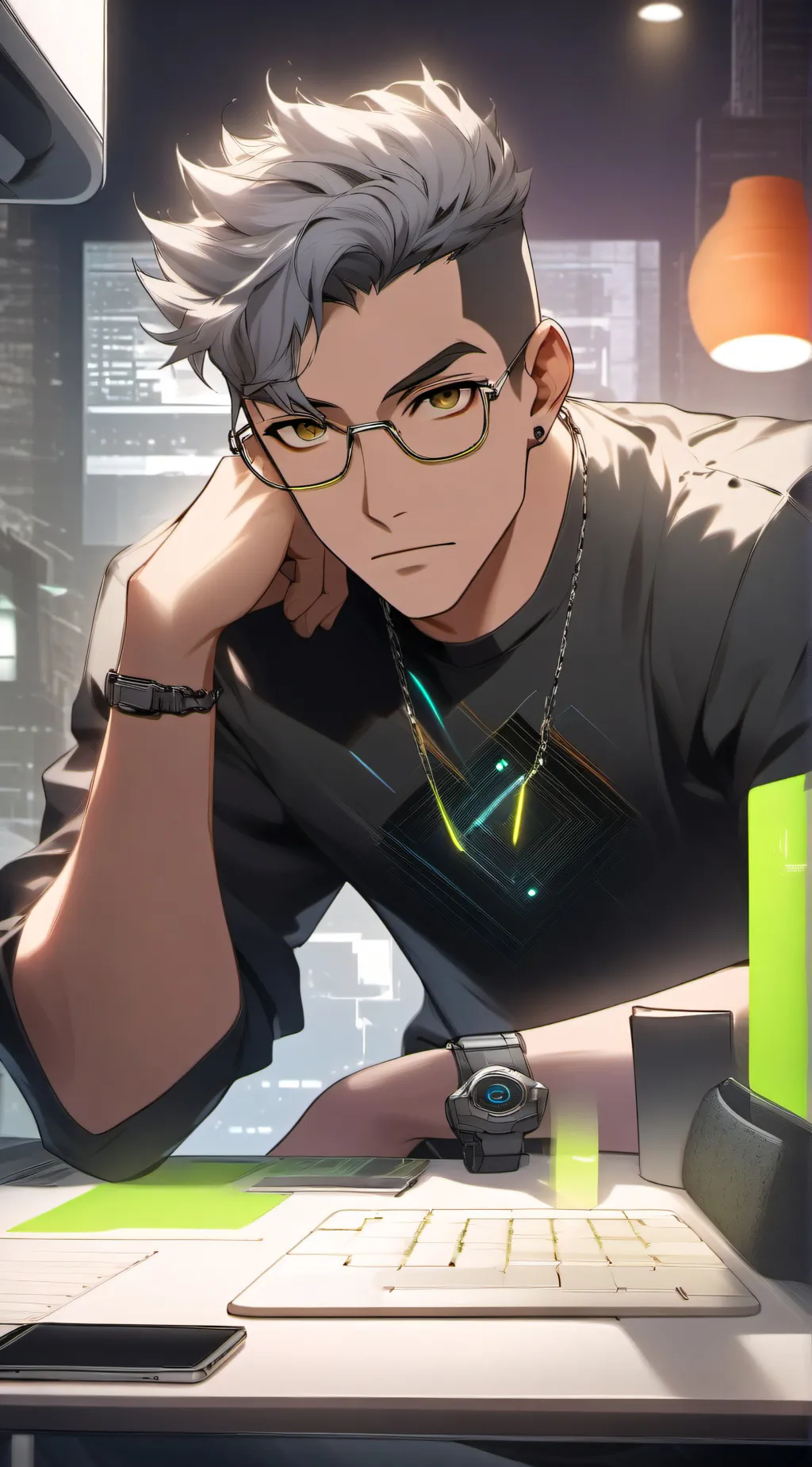 ai character: The Crypto Coffee Connoisseur background