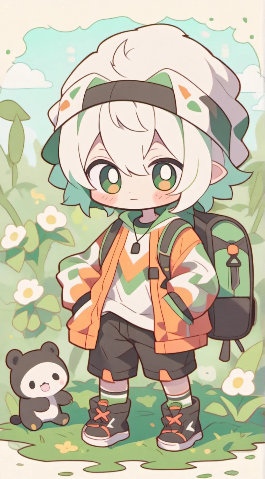ai character: grass🗿 background