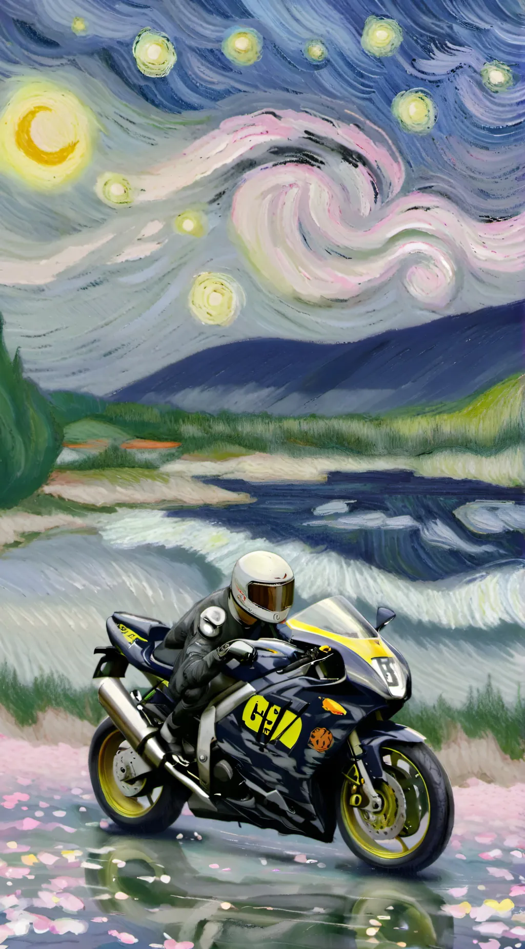 ai character: biker group background