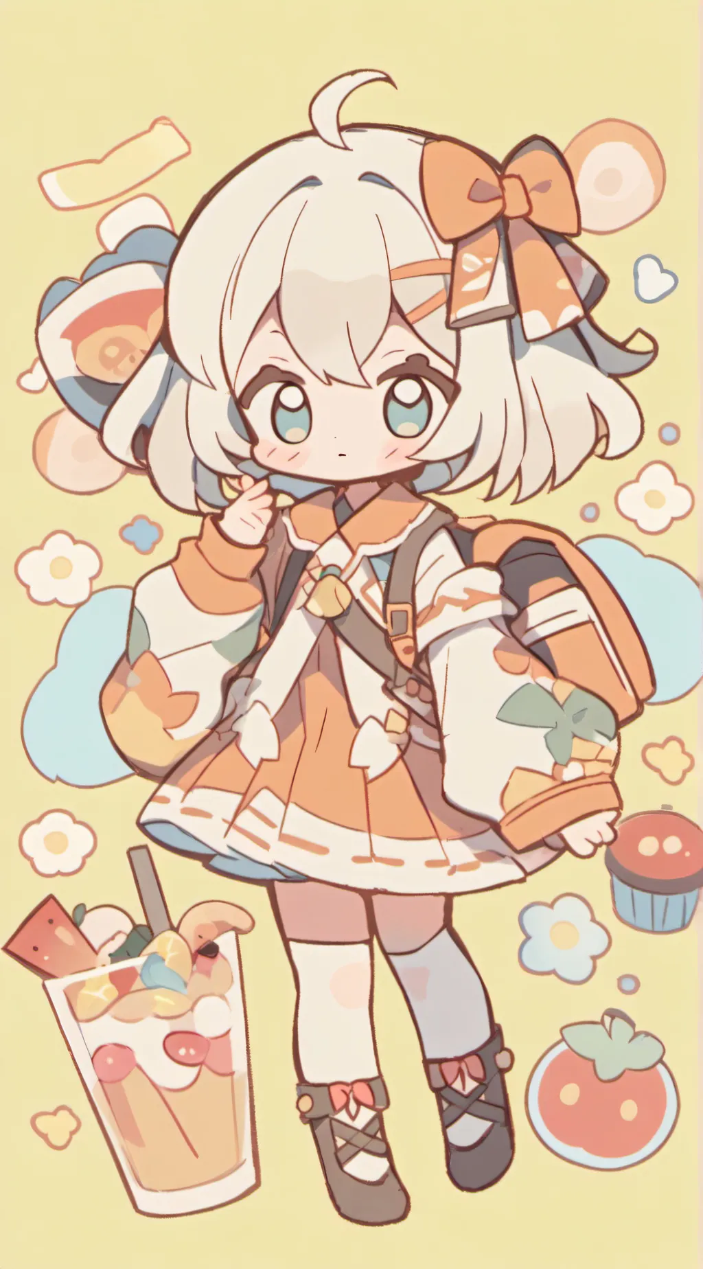 ai character: orange shibi background