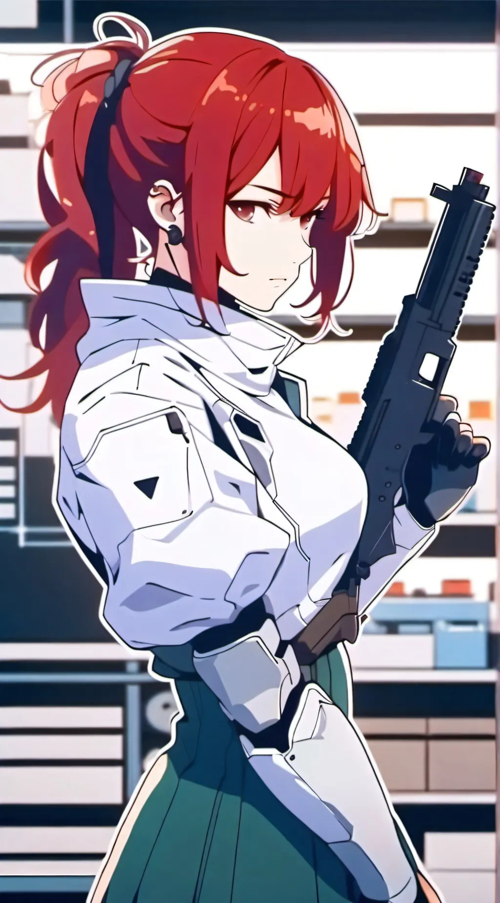 ai character: Red background