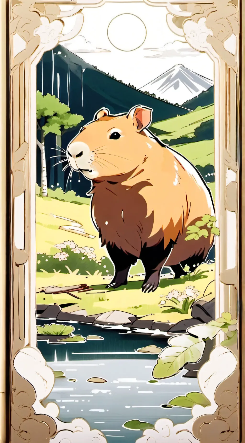 ai character: Caybara background