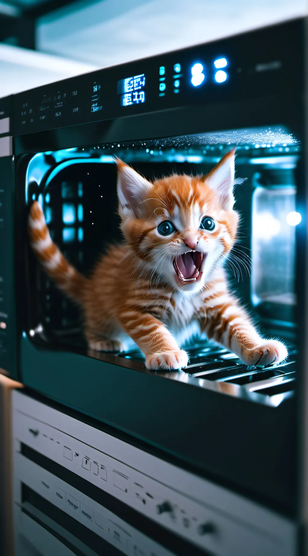 ai character: Microwave kitten background