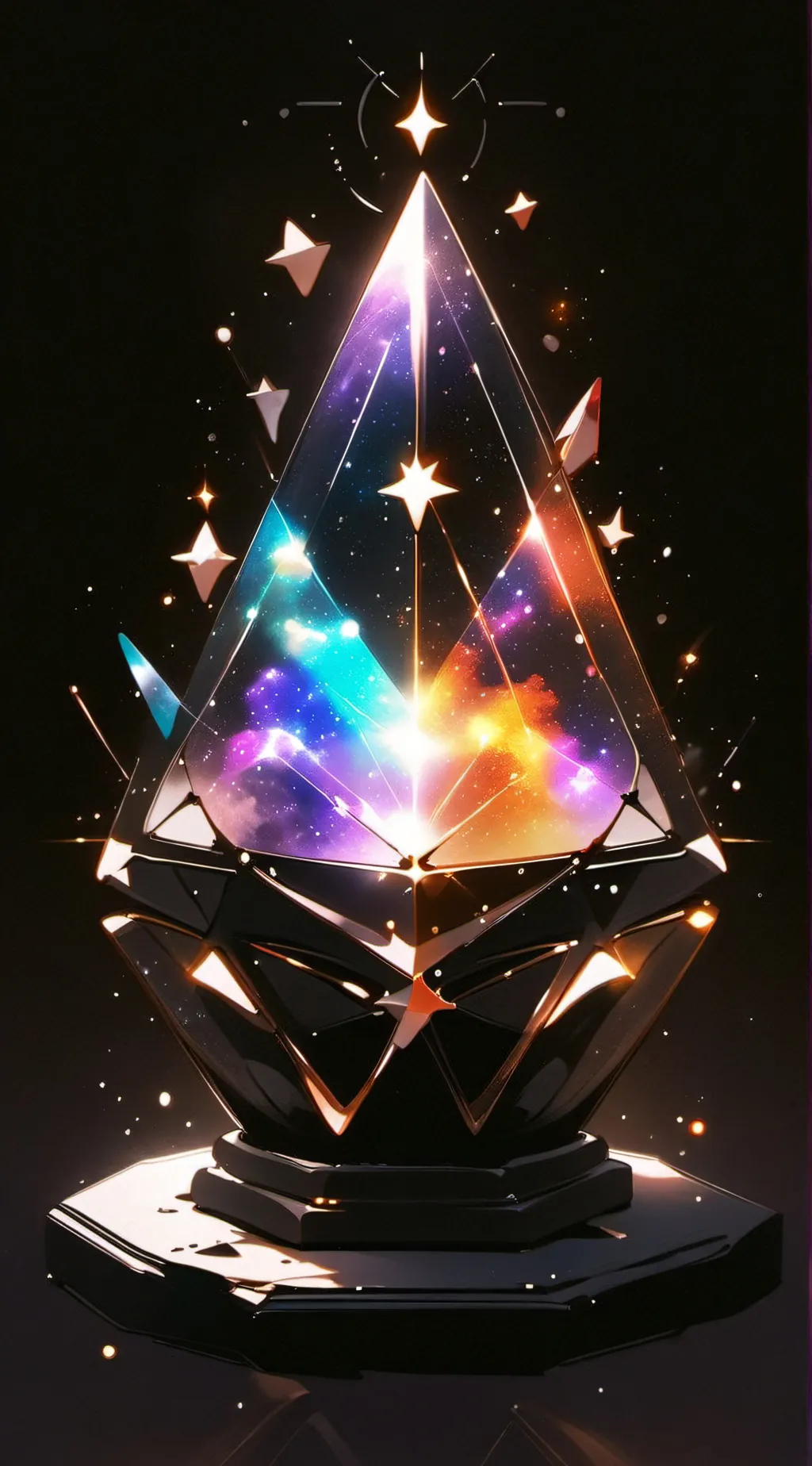 ai character: Galaxy Crystal background