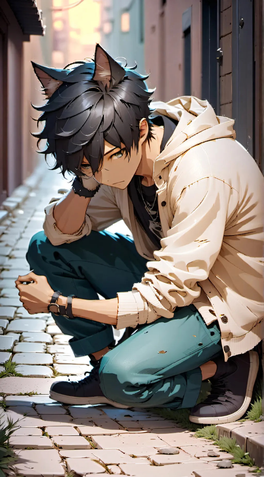 ai character: Carlitos (Catboy) background