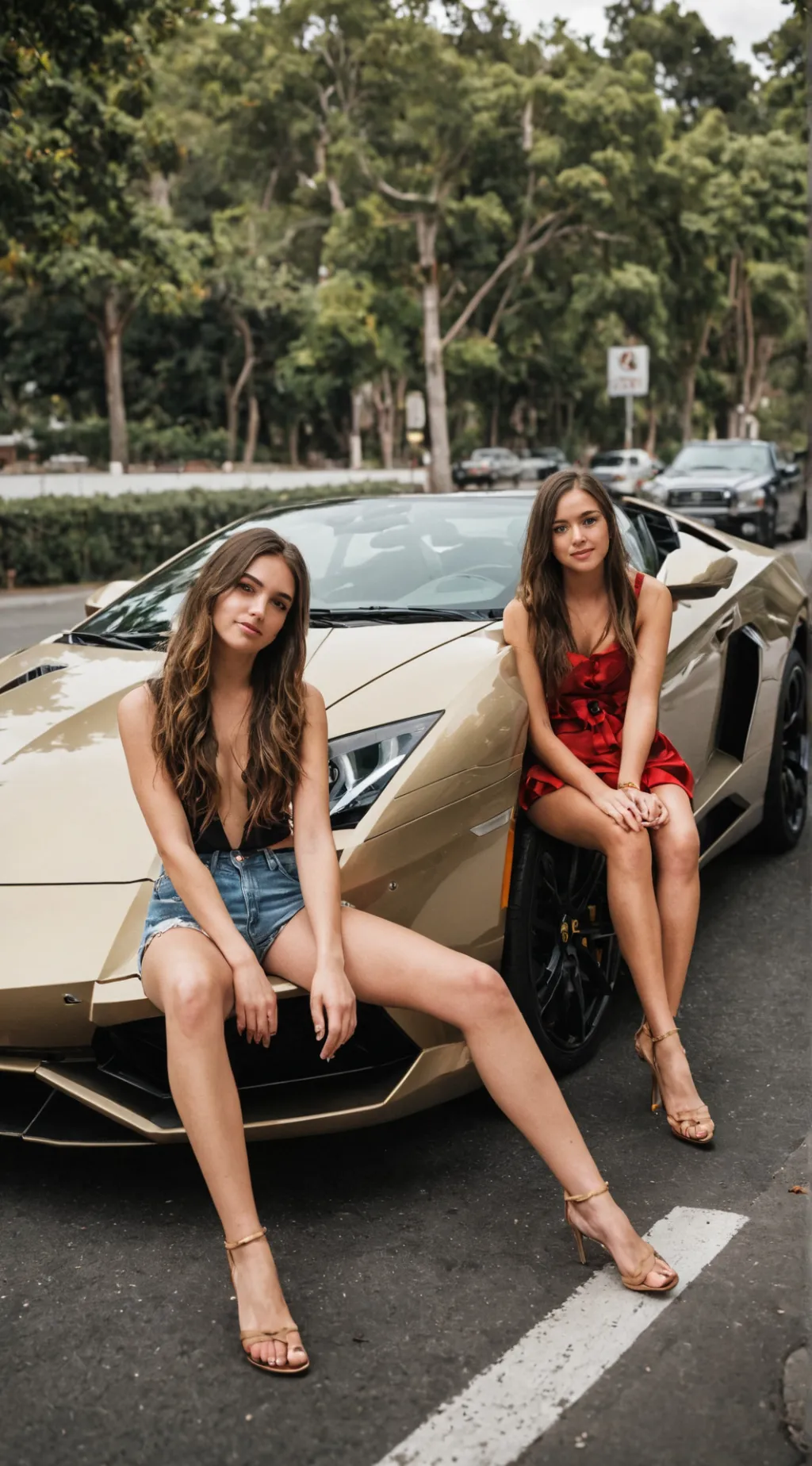 ai character: Amy and Juliana  background