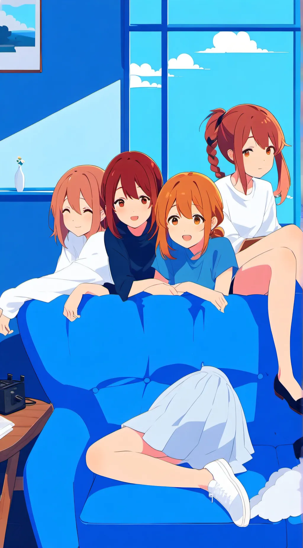 ai character: 4 girls  background