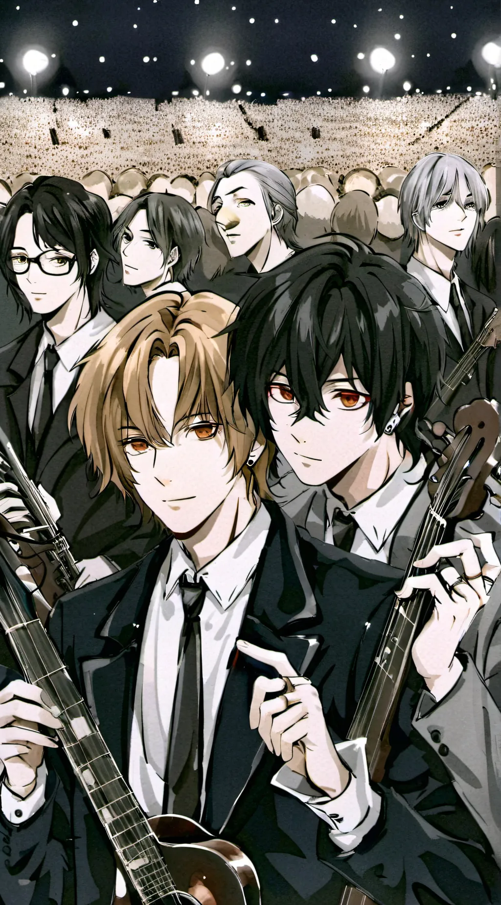 ai character: 🎵 concert🎶 background