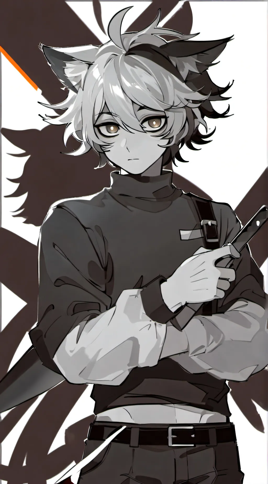 ai character: grey background