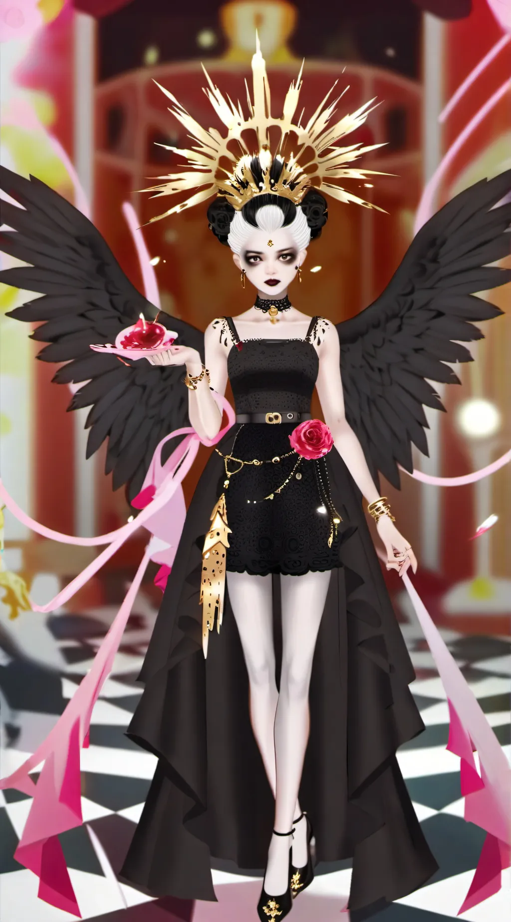 ai character: dark fairy background