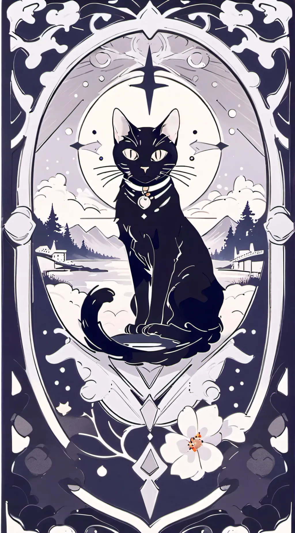 ai character: Black cat background