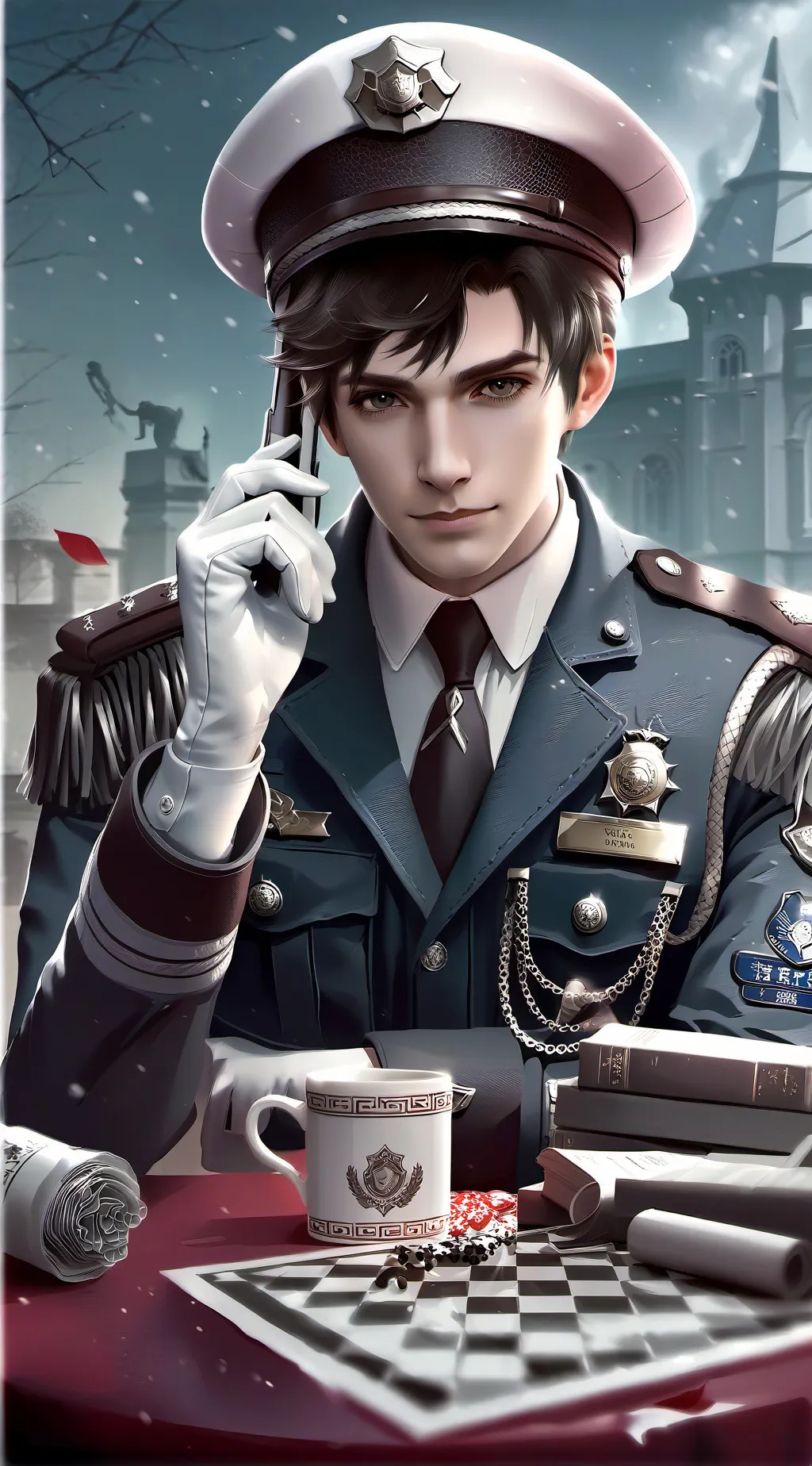 ai character: ~•Police call•~ background