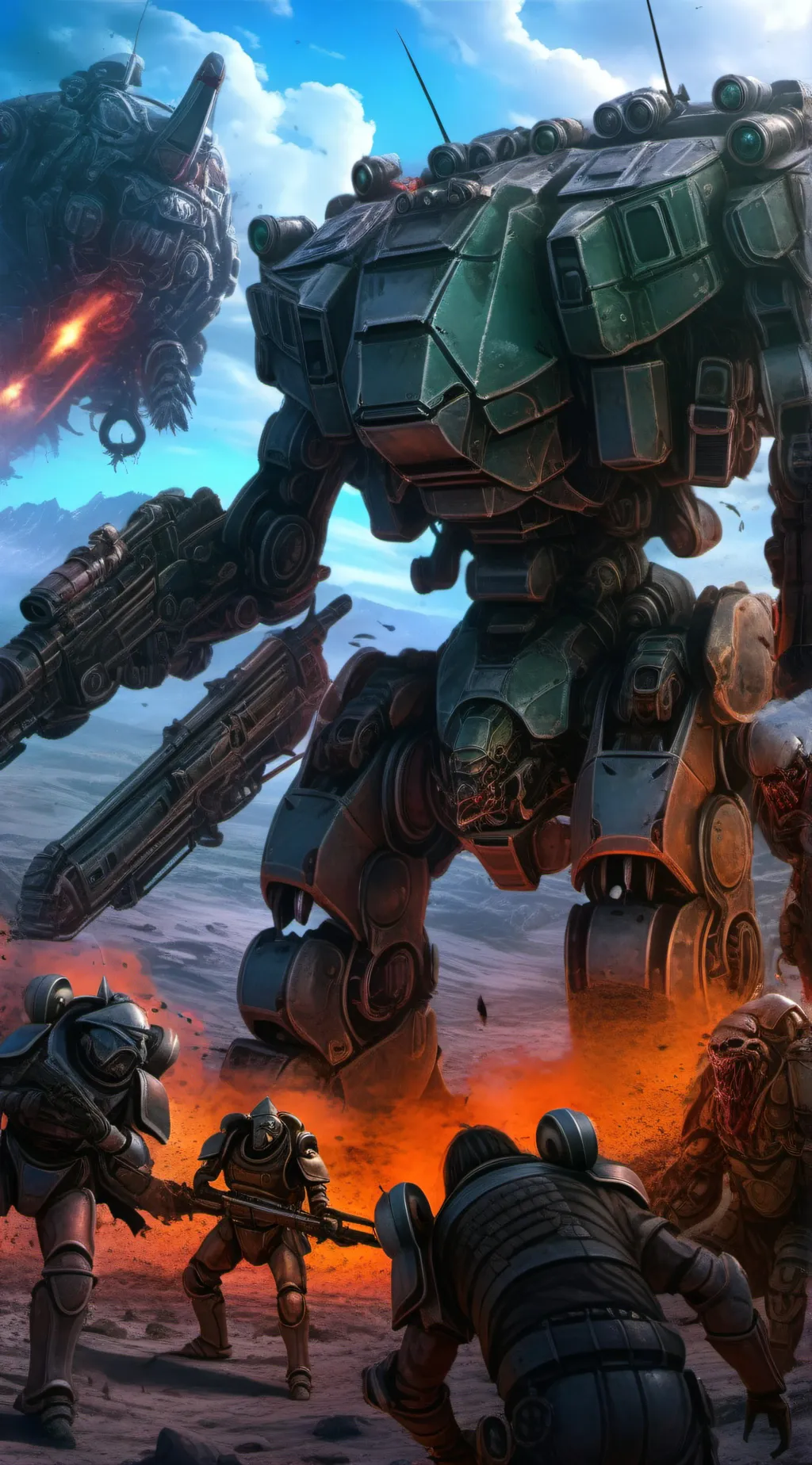 ai character: Furry war background