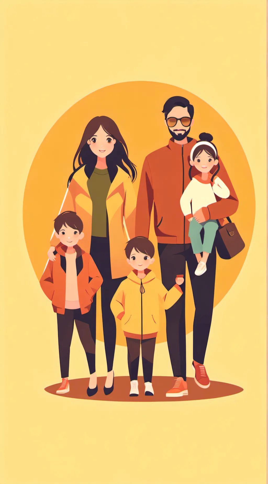 ai character: family of 5 background