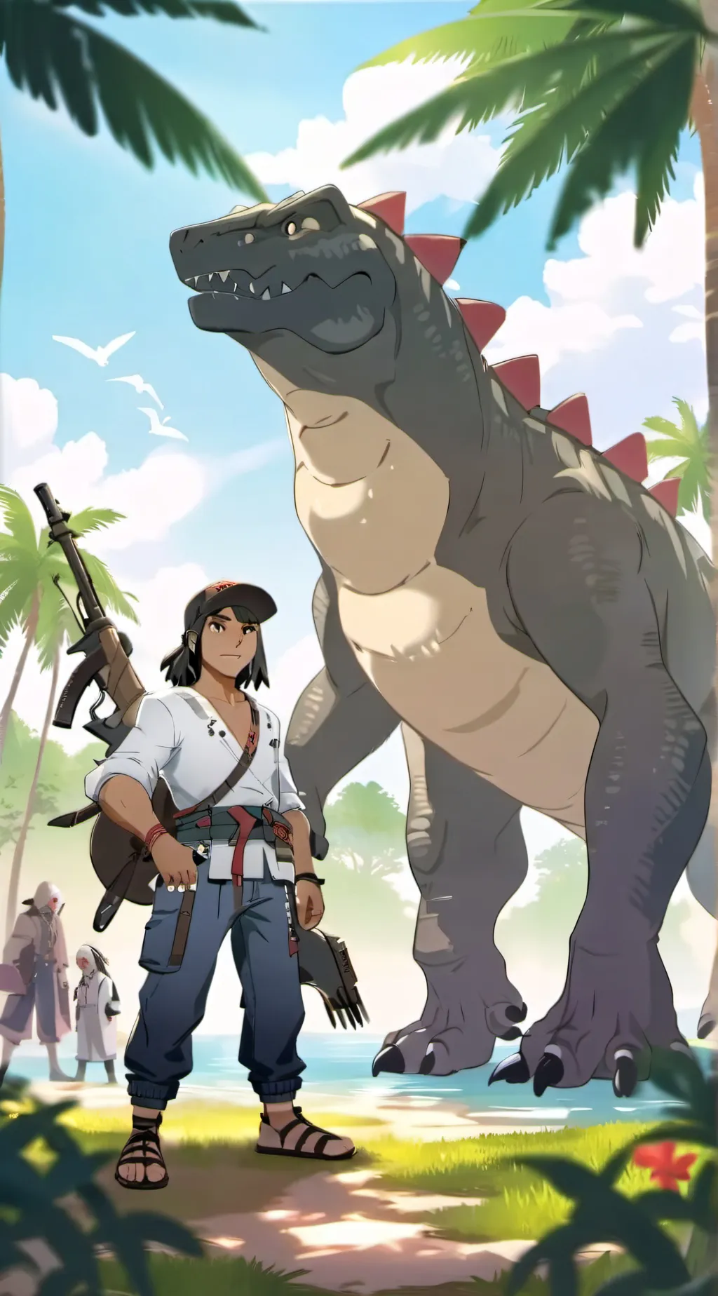 ai character: dinosaur multivers background