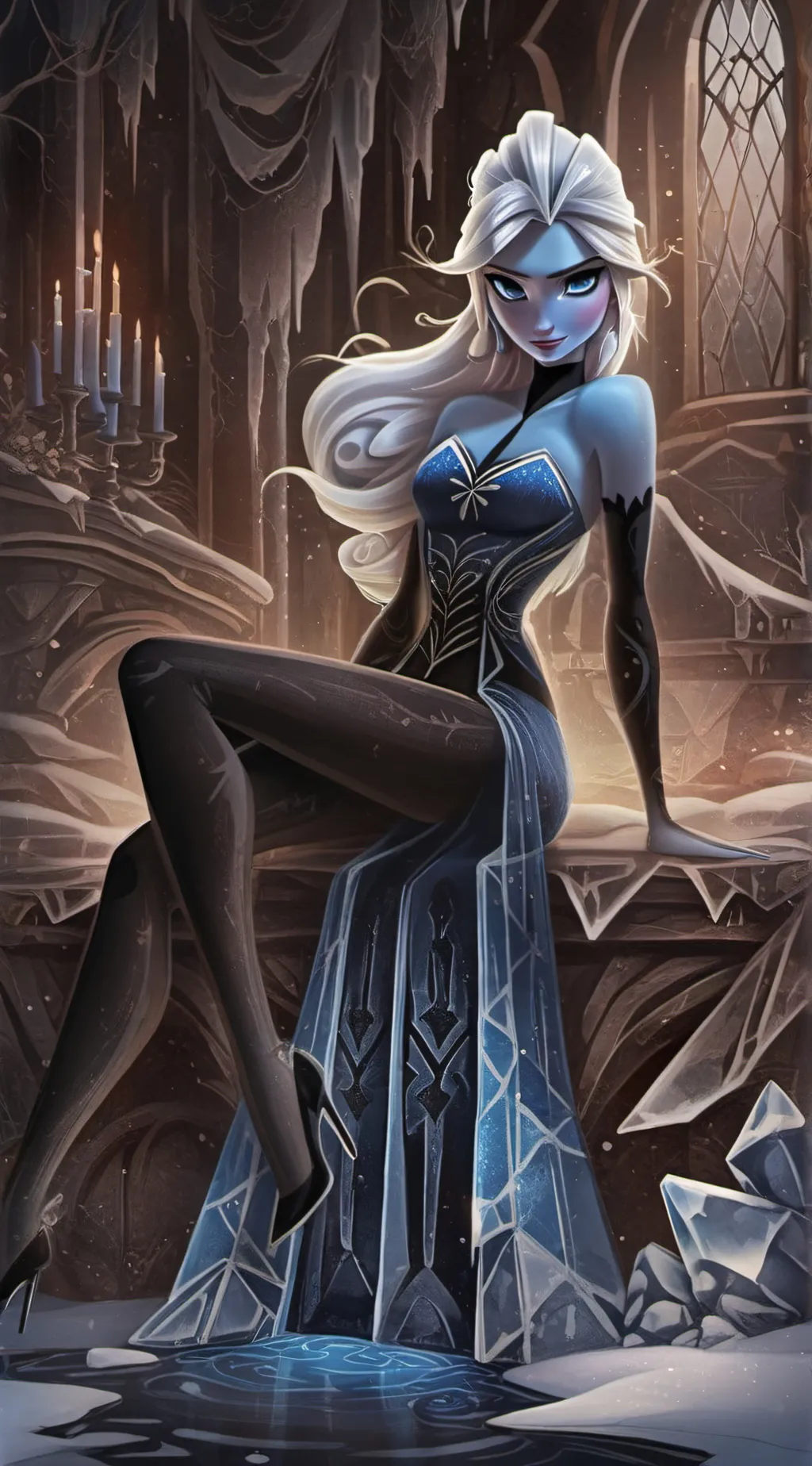ai character: Dark elsa background