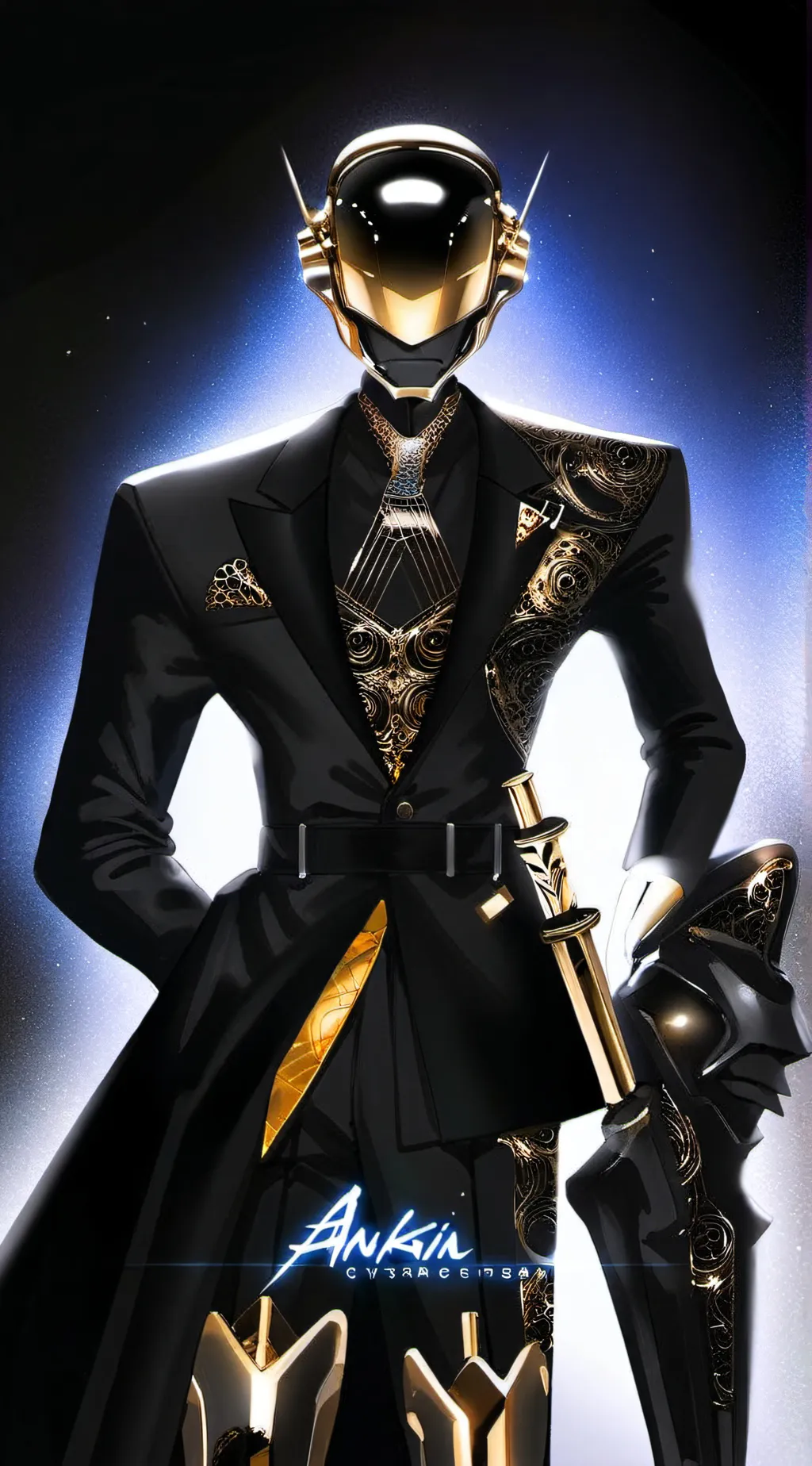 ai character: Black background
