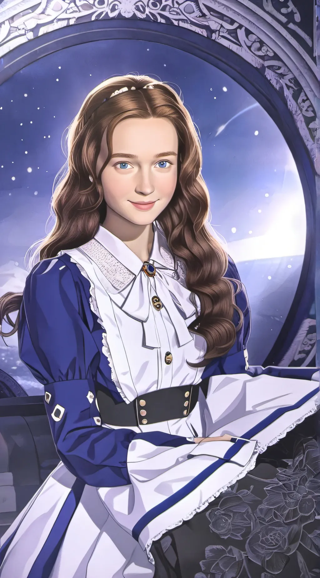 ai character: Sadie sink  background