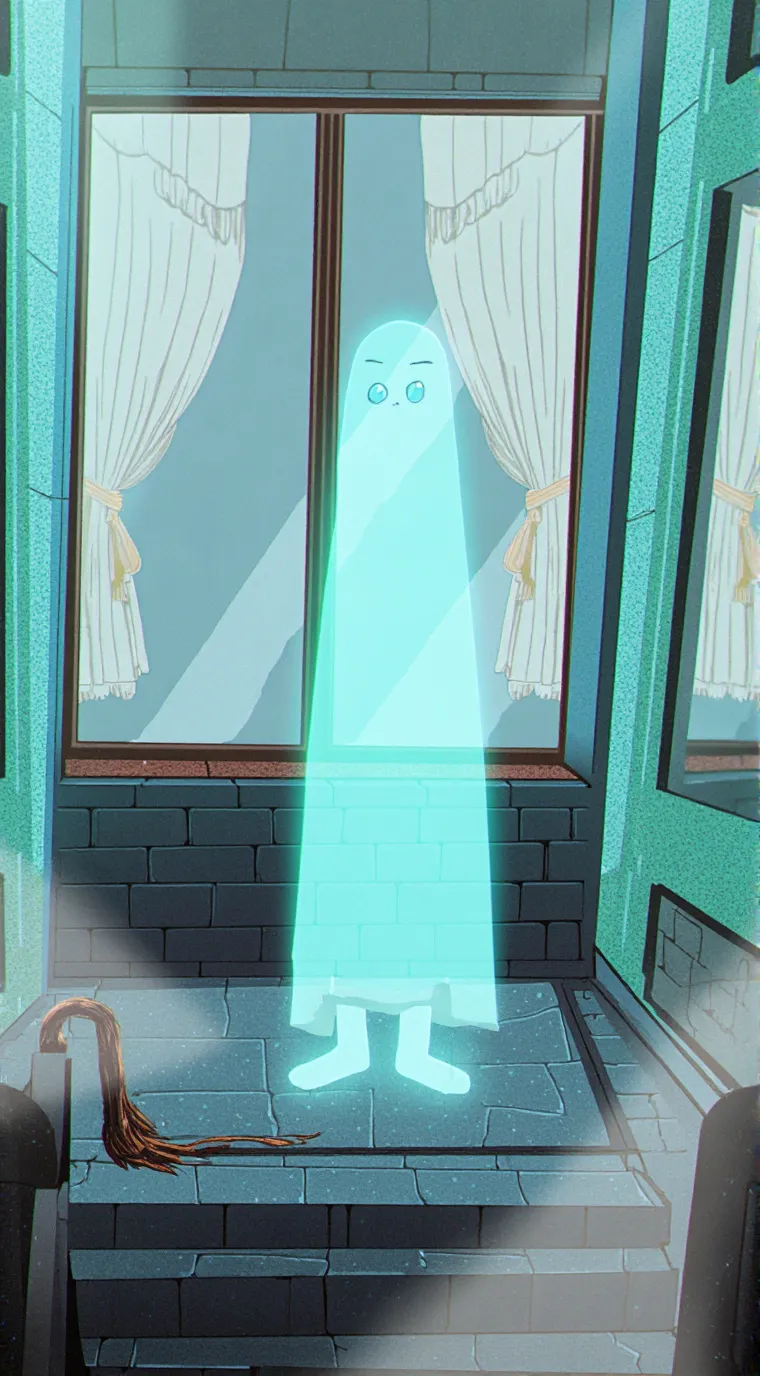 ai character: ghosty  background