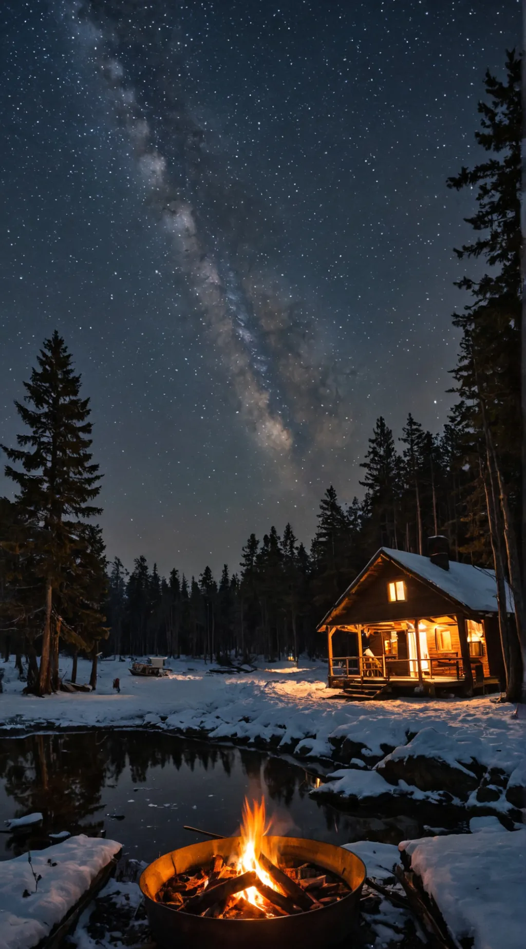 ai character: COD {Snowy Cabin} background