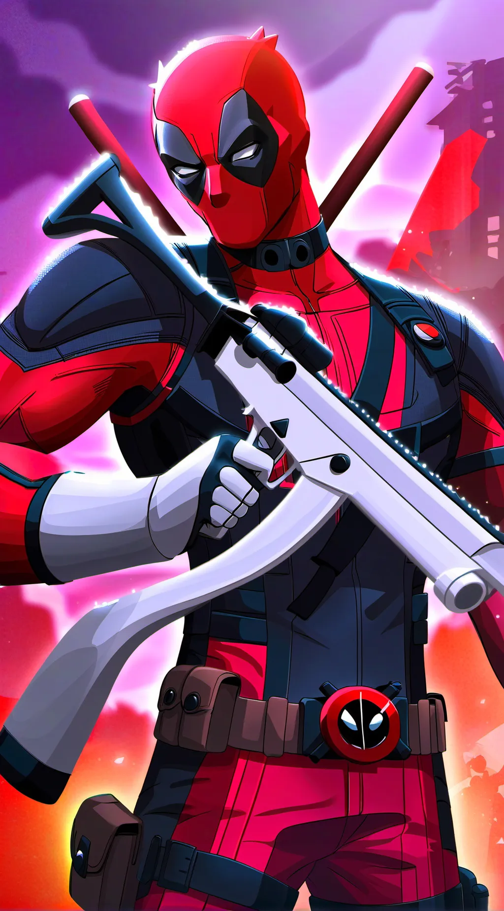 ai character: anime Deadpool background