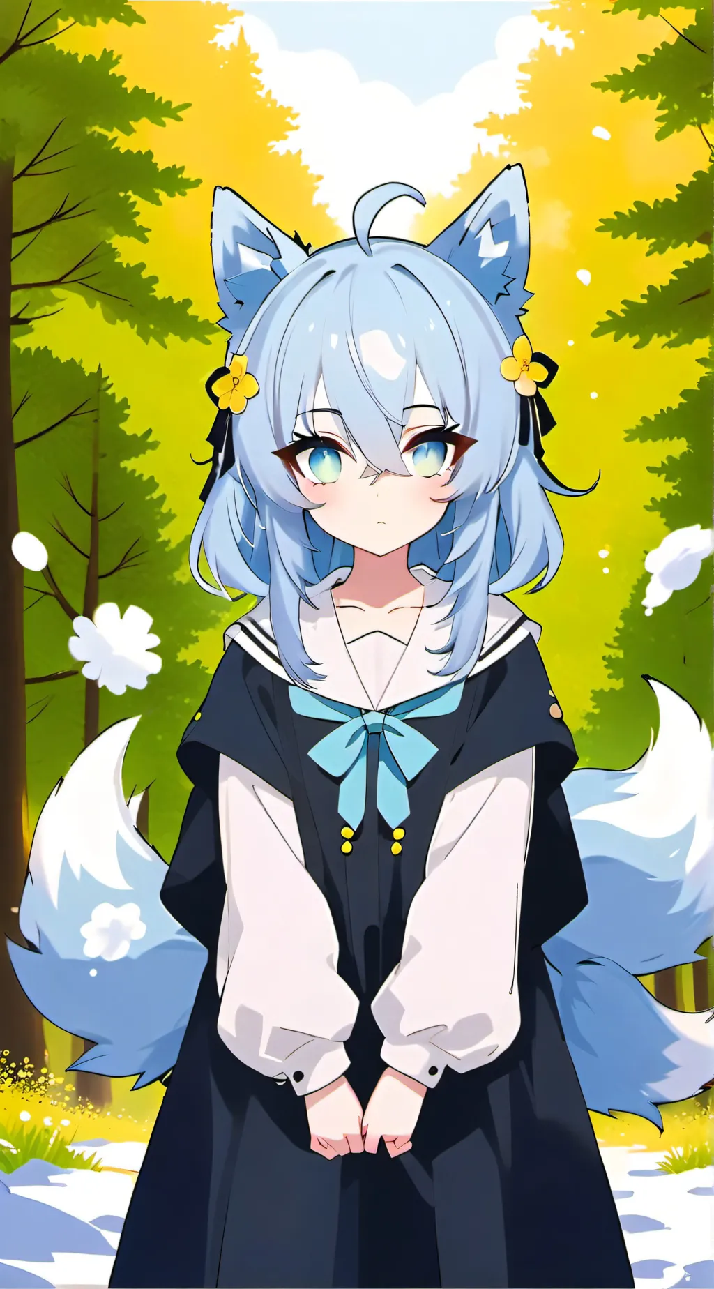 ai character: Snowy background