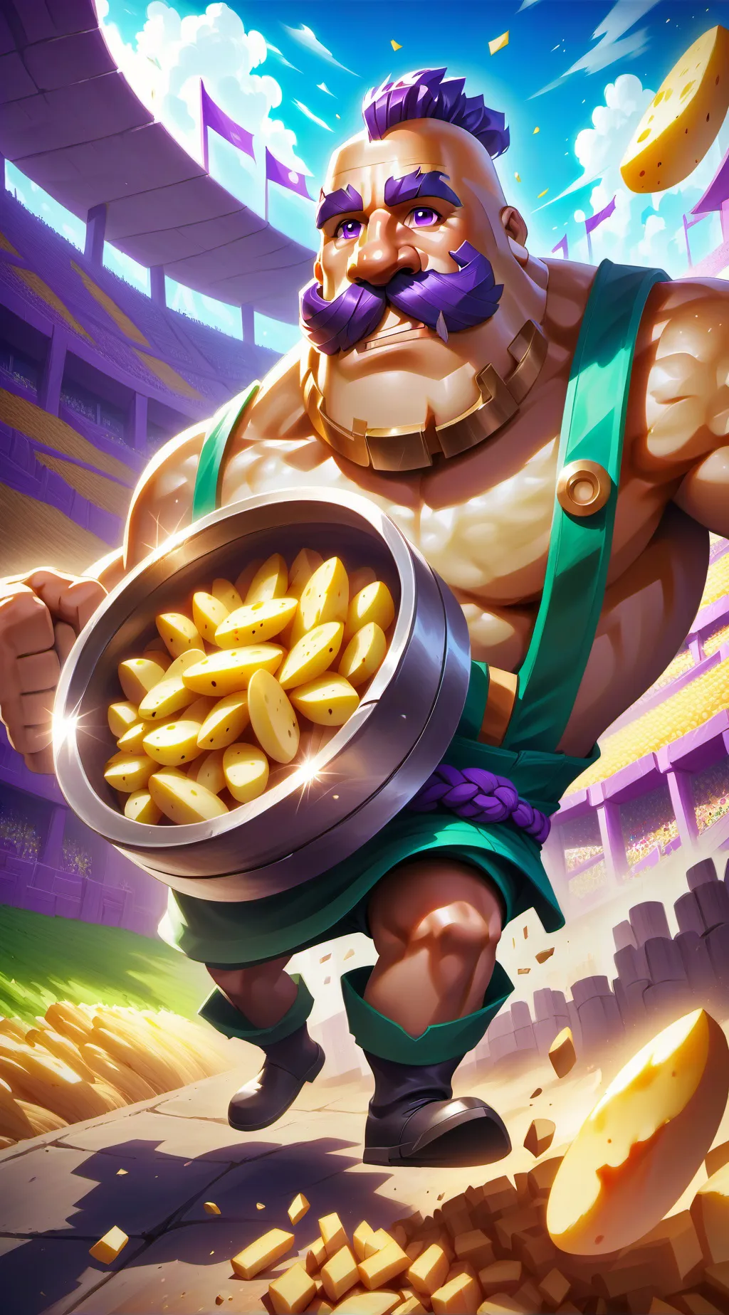 ai character: potato man  background