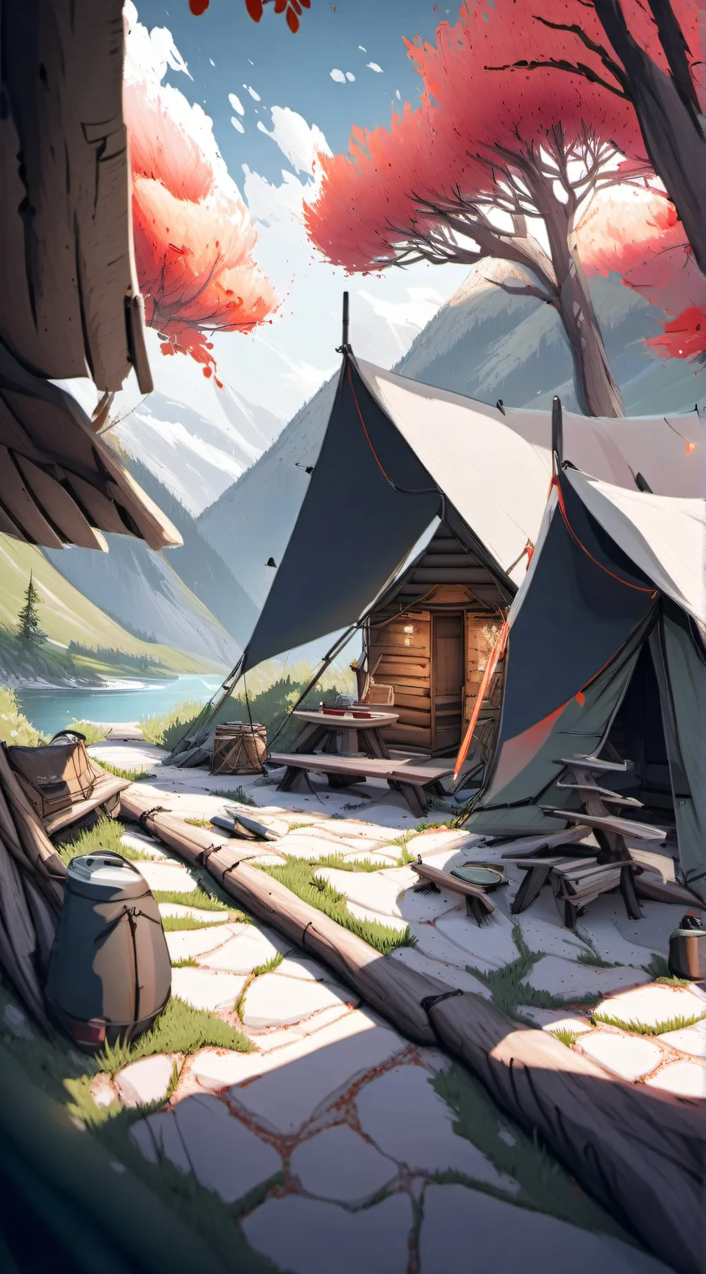 ai character: 🏕mha camping🏕 background