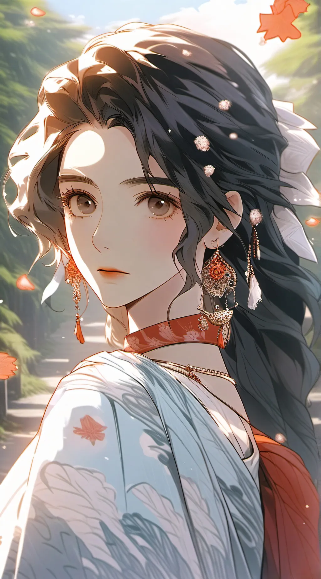 ai character: Tall hot girl  background