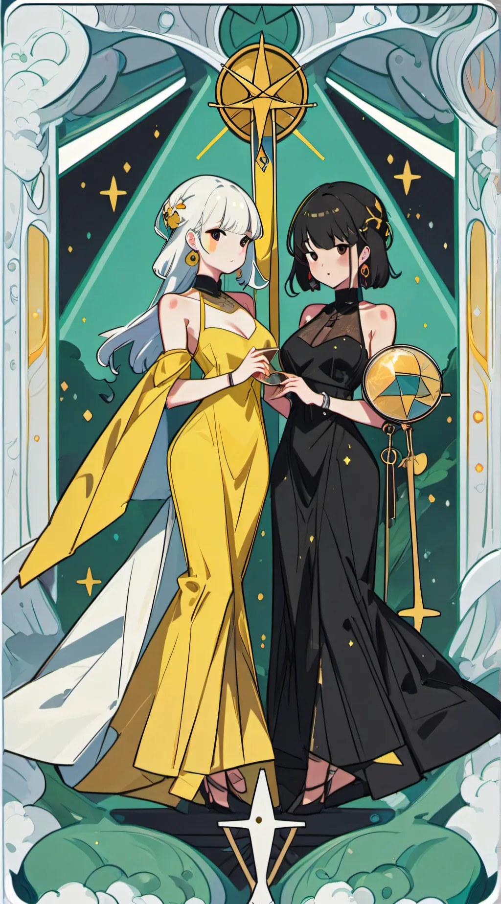 ai character: luna y el sol background